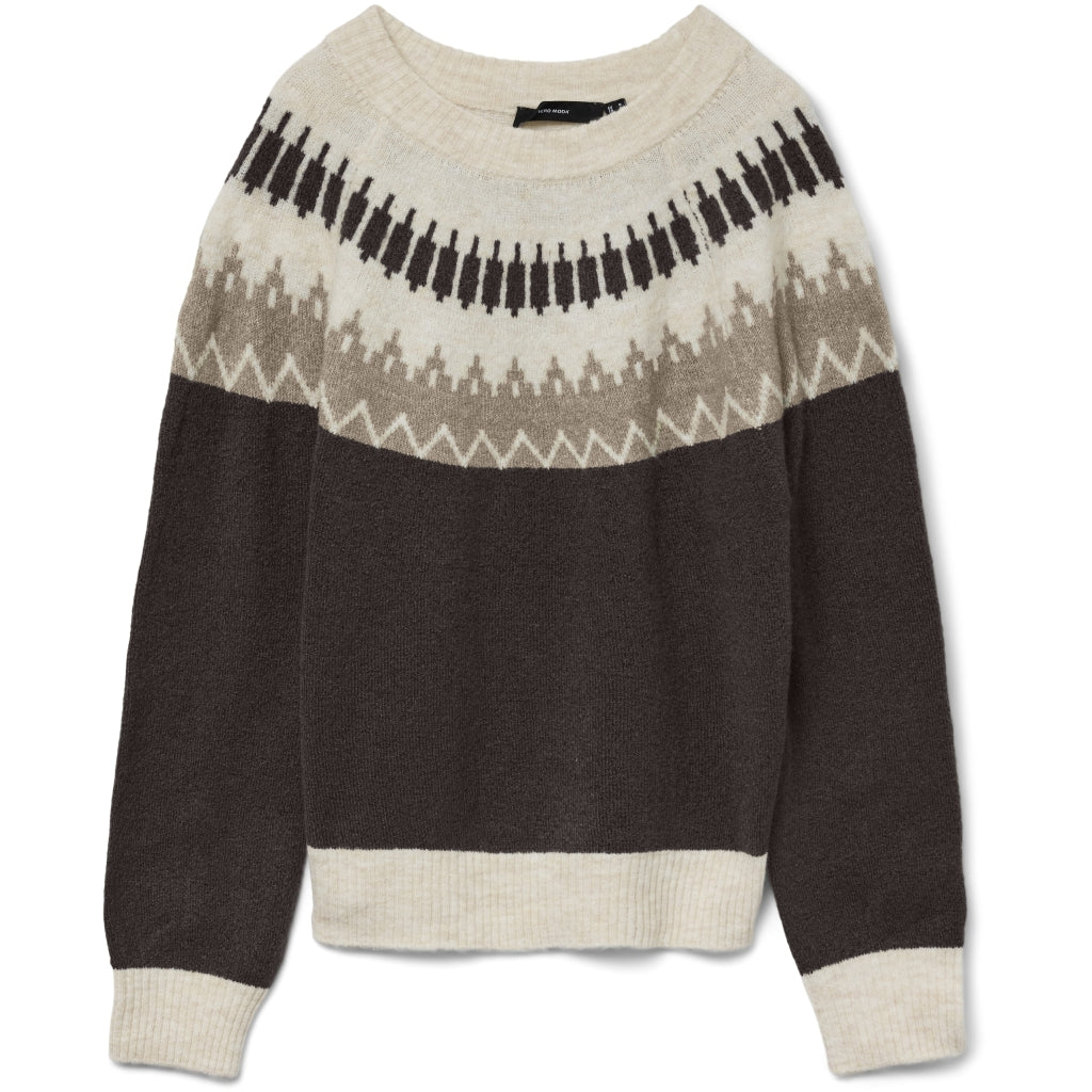 Vero moda dame strik VMSIMONE - Chocolate Torte Detail:W. SILVER MINK + BIRCH