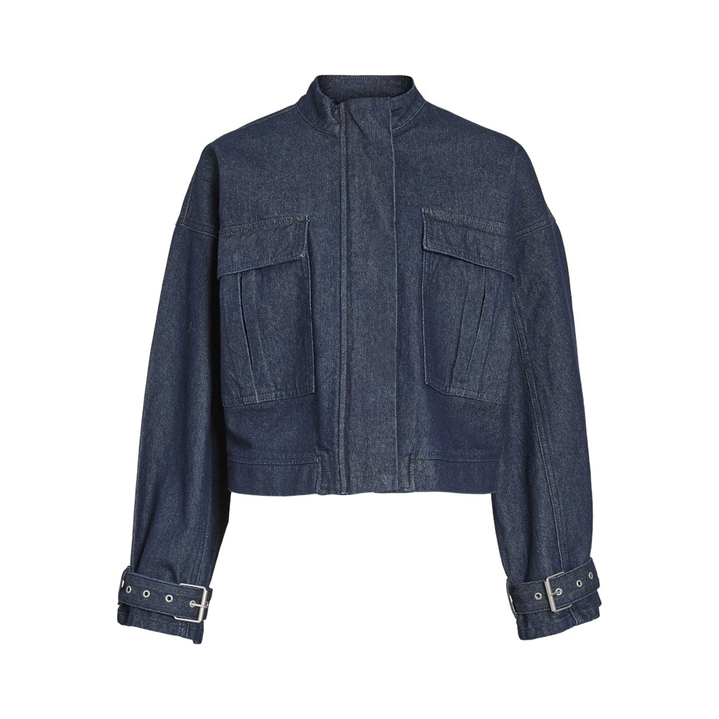Vila dame denim jakke VIADONNA - Dark Blue Denim